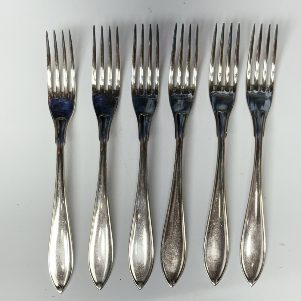 Set Of 6 Swedish SV Prima NY Silver Silverplate Cocktail Forks 4.5" #767